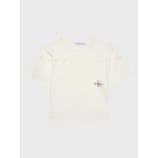 Calvin Klein Jeans T-Shirt IG0IG01859 Biały Relaxed Fit 12Y wyprzedaż MODIVO