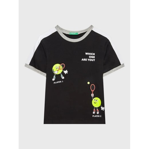 United Colors Of Benetton T-Shirt 3096G108L Czarny Regular Fit ze sklepu MODIVO w kategorii T-shirty chłopięce - zdjęcie 168443303
