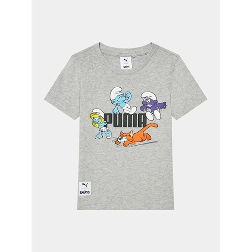 Puma T-Shirt Puma X The Smurfs 622981 Szary Regular Fit ze sklepu MODIVO w kategorii T-shirty chłopięce - zdjęcie 168443363