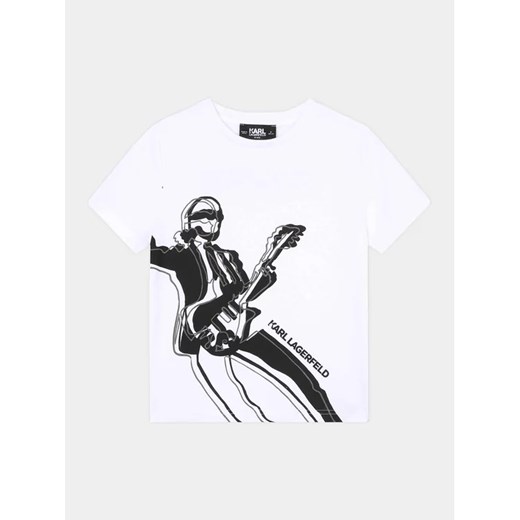 Karl Lagerfeld Kids T-Shirt Z25417 S Biały Regular Fit ze sklepu MODIVO w kategorii T-shirty chłopięce - zdjęcie 168446601