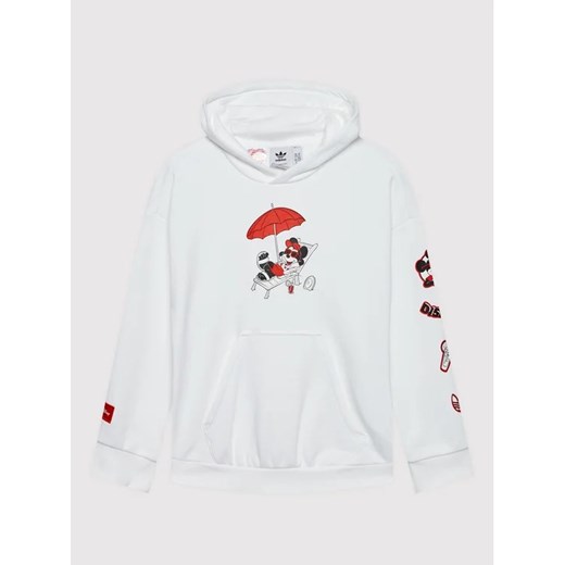 adidas Bluza Disney Mickey And Friends HF7578 Biały Relaxed Fit ze sklepu MODIVO w kategorii Bluzy męskie - zdjęcie 168447001