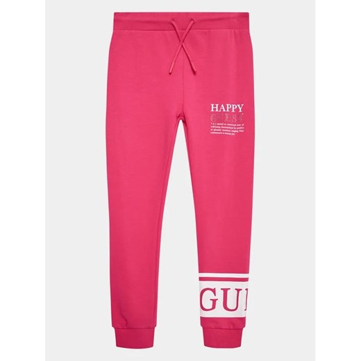 Guess Spodnie dresowe J3YQ11 KA6R4 Różowy Relaxed Fit Guess 12Y okazyjna cena MODIVO