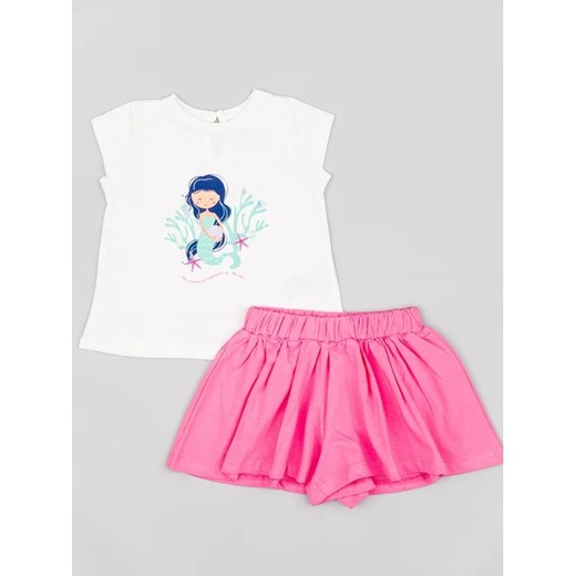 Zippy Komplet t-shirt i spodenki ZBGAP0602 23001 Różowy Regular Fit ze sklepu MODIVO w kategorii Komplety dziewczęce - zdjęcie 168449620