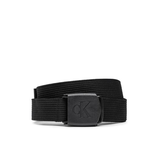 Calvin Klein Jeans Pasek Męski Logo Plaque Webbing Belt K50K510160 Czarny ze sklepu MODIVO w kategorii Paski męskie - zdjęcie 168449763