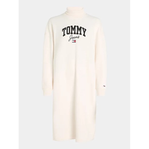 Tommy Jeans Sukienka dzianinowa New Varisty DW0DW16462 Biały Relaxed Fit Tommy Jeans S promocja MODIVO