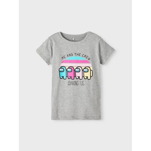 NAME IT T-Shirt AMONG US 13212570 Szary Standard Fit ze sklepu MODIVO w kategorii Bluzki dziewczęce - zdjęcie 168449803
