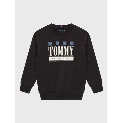 Tommy Hilfiger Bluza Checker Board KB0KB07779 D Czarny Regular Fit ze sklepu MODIVO w kategorii Bluzy chłopięce - zdjęcie 168449903