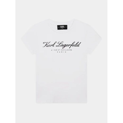 Karl Lagerfeld Kids T-Shirt Z15435 D Biały Regular Fit 16Y okazyjna cena MODIVO