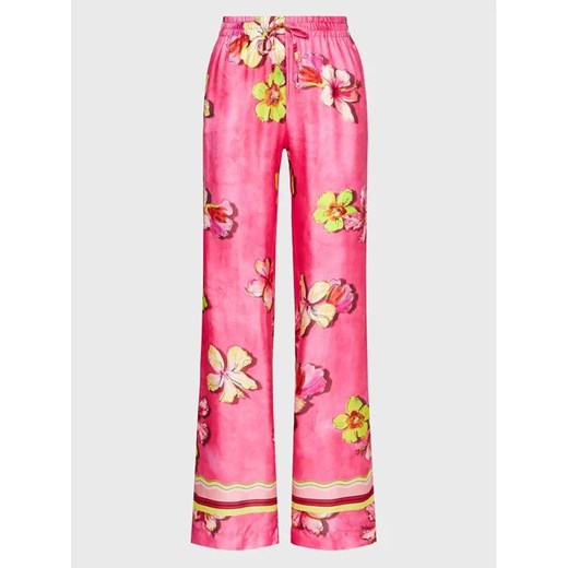 Ermanno Firenze Spodnie materiałowe D42EP054EB9 Różowy Regular Fit ze sklepu MODIVO w kategorii Spodnie damskie - zdjęcie 168452250