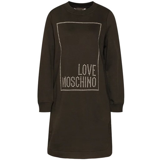 LOVE MOSCHINO Sukienka dzianinowa W5B9701M 4055 Czarny Regular Fit Love Moschino 42 promocyjna cena MODIVO