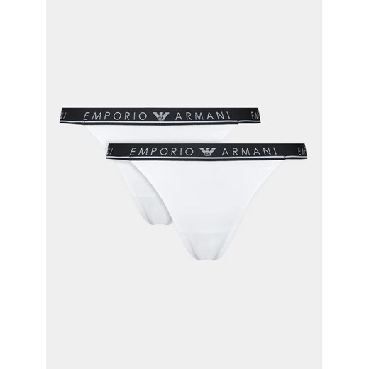 Emporio Armani Underwear Komplet 2 par stringów 164522 3F227 00010 Biały ze sklepu MODIVO w kategorii Majtki damskie - zdjęcie 168453793