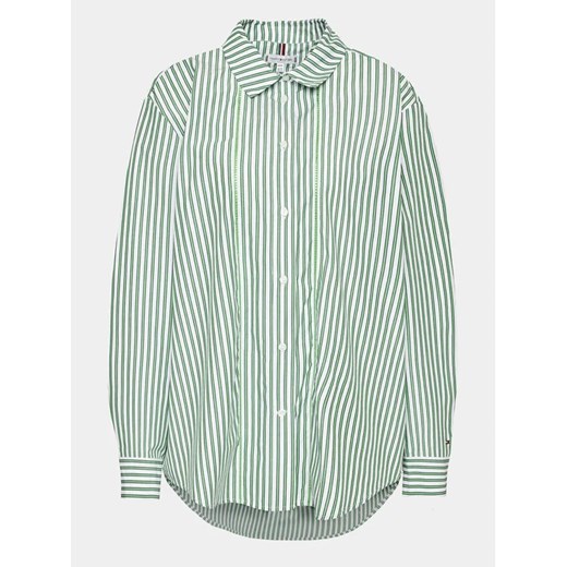 Tommy Hilfiger Curve Koszula WW0WW39227 Zielony Relaxed Fit ze sklepu MODIVO w kategorii Koszule damskie - zdjęcie 168453834