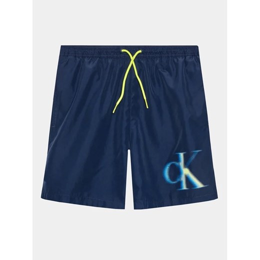 Calvin Klein Swimwear Szorty kąpielowe KV0KV00028 Granatowy Regular Fit ze sklepu MODIVO w kategorii Kąpielówki chłopięce - zdjęcie 168454521