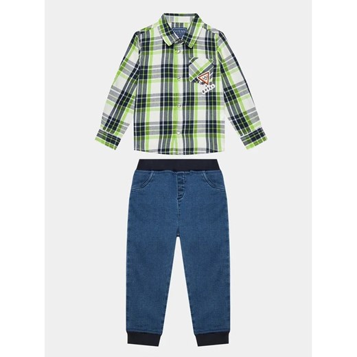 Guess Komplet koszula i spodnie materiałowe I3YG16 WBHD0 Granatowy Regular Fit ze sklepu MODIVO w kategorii Komplety niemowlęce - zdjęcie 168454593