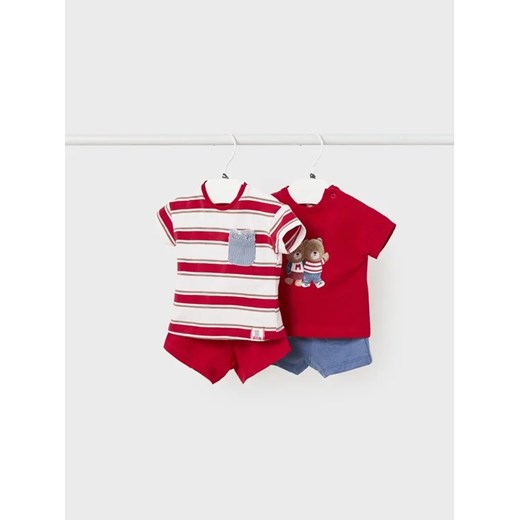 Mayoral Komplet 2 t-shirtów i spodenek 1629 Czerwony Regular Fit ze sklepu MODIVO w kategorii Komplety niemowlęce - zdjęcie 168454710