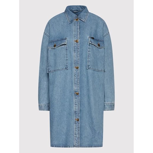 Lee Koszula jeansowa Elongated L50WAZMW Niebieski Relaxed Fit Lee S MODIVO