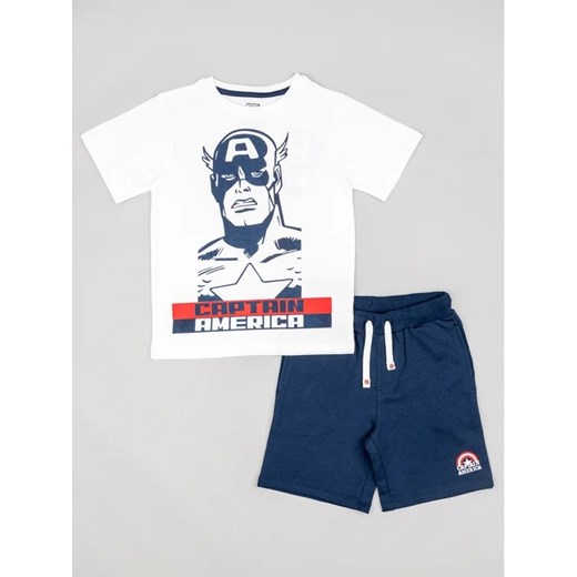Zippy Komplet t-shirt i spodenki Marvel ZKBAP0602 23007 Biały Regular Fit ze sklepu MODIVO w kategorii Komplety chłopięce - zdjęcie 168458694