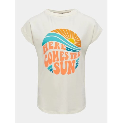 Kids ONLY T-Shirt Brenda 15319458 Biały Regular Fit 134_140 MODIVO