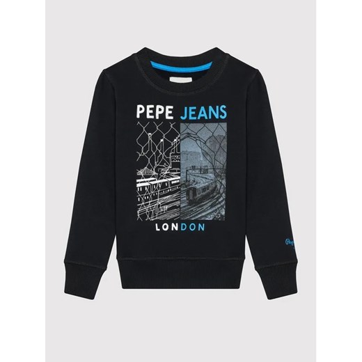 Pepe Jeans Bluza Jonas PB581357 Czarny Regular Fit Pepe Jeans 4Y wyprzedaż MODIVO