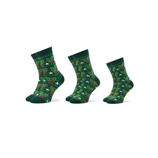 Rainbow Socks Zestaw 3 par wysokich skarpet unisex Xmas Balls Zielony Rainbow Socks 30_46_MIX MODIVO