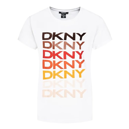 DKNY T-Shirt P0EF7CNA Biały Regular Fit M okazyjna cena MODIVO
