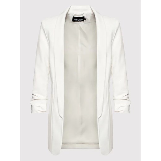 Pieces Marynarka Boss 17090996 Biały Regular Fit Pieces S promocyjna cena MODIVO