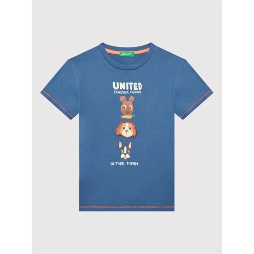 United Colors Of Benetton T-Shirt 3096G100S Niebieski Regular Fit United Colors Of Benetton 82 MODIVO