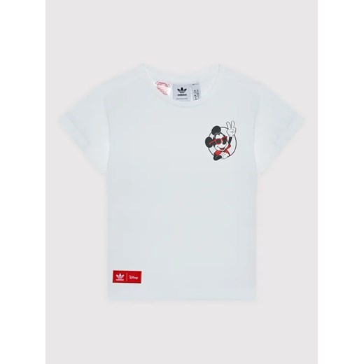 adidas T-Shirt Disney Mickey And Friends HC1912 Biały Regular Fit 7_8Y wyprzedaż MODIVO