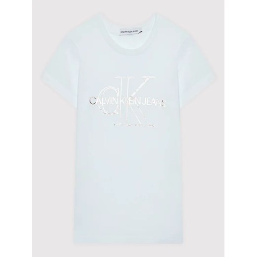 Calvin Klein Jeans T-Shirt Monogram Outline IG0IG01159 Biały Slim Fit 12Y okazja MODIVO
