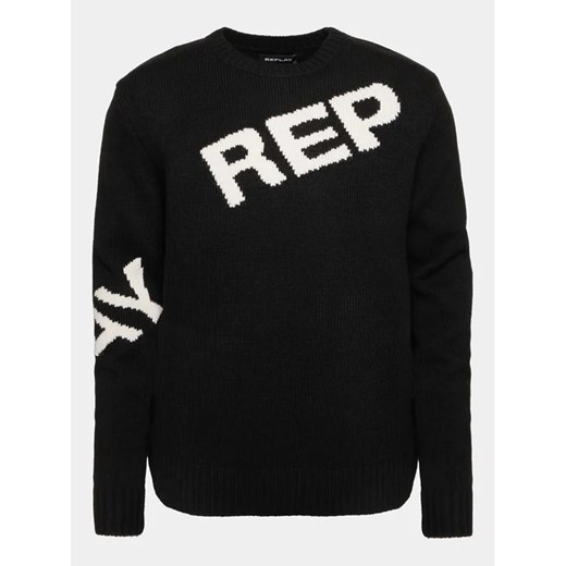 Replay Sweter UK2514.000.G2897J Czarny Regular Fit Replay L wyprzedaż MODIVO