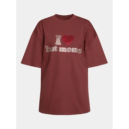 2005 T-Shirt Unisex Hot Moms Tee Brązowy Relaxed Fit ze sklepu MODIVO w kategorii Bluzki damskie - zdjęcie 168463163