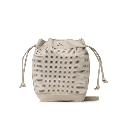 Calvin Klein Torebka Re-Lock Drawstring Bag Sm Perf K60K610636 Beżowy Calvin Klein uniwersalny MODIVO