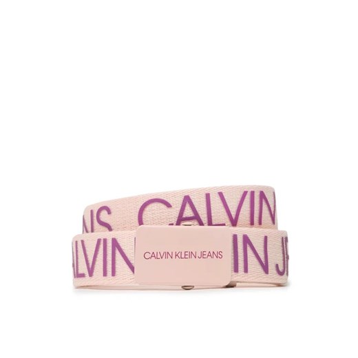 Calvin Klein Jeans Pasek Dziecięcy Canvas Logo Belt IU0IU00125 Różowy ze sklepu MODIVO w kategorii Paski dziecięce - zdjęcie 168464872