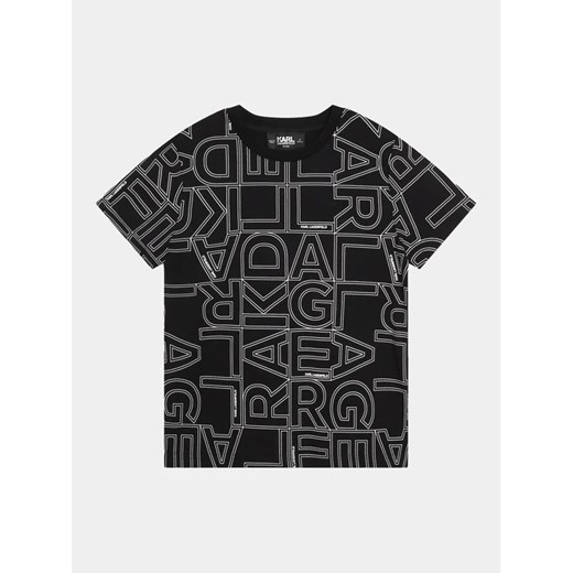Karl Lagerfeld Kids T-Shirt Z25414 S Czarny Regular Fit 8Y wyprzedaż MODIVO