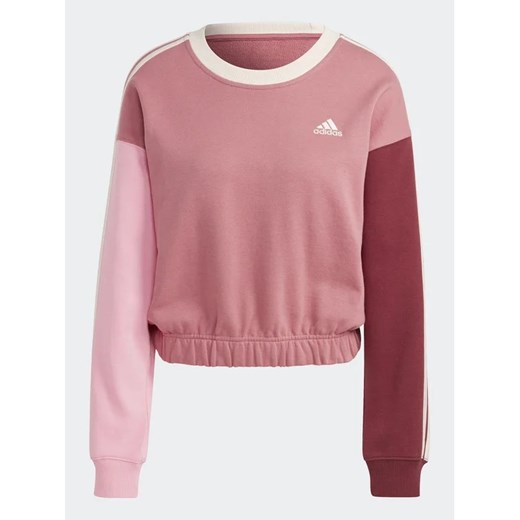 adidas Bluza Essentials 3-Stripes Crop Sweatshirt IC9875 Różowy Loose Fit L MODIVO