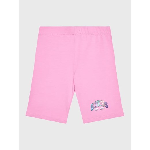 Guess Szorty sportowe J3RD09 J1311 Różowy Slim Fit ze sklepu MODIVO w kategorii Spodenki dziewczęce - zdjęcie 168466683