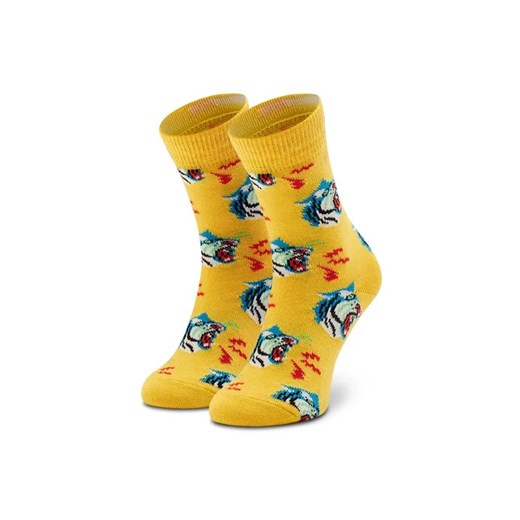 Happy Socks Skarpety Wysokie Dziecięce KTIG01-2200 Żółty ze sklepu MODIVO w kategorii Skarpetki dziecięce - zdjęcie 168466754
