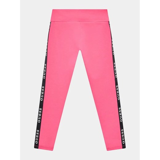 Guess Legginsy J2YB09 KABR0 Różowy Slim Fit ze sklepu MODIVO w kategorii Spodnie dziewczęce - zdjęcie 168467132