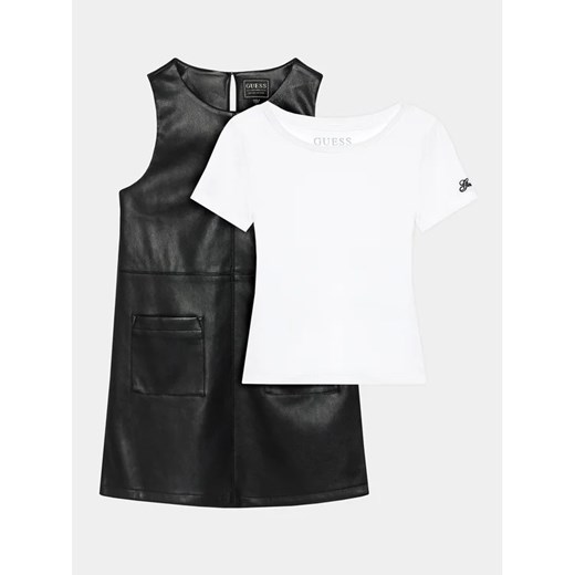 Guess Komplet t-shirt i sukienka codzienna J4RK17 K8GF0 Czarny Regular Fit ze sklepu MODIVO w kategorii Komplety dziewczęce - zdjęcie 168467611
