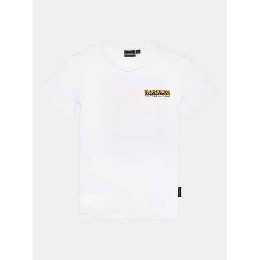 Napapijri T-Shirt NP0A4HGN D Biały Regular Fit Napapijri 16Y MODIVO promocja