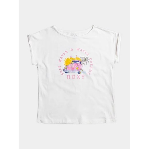 Roxy T-Shirt Trouble Fr Me A Tees ERGZT03994 Biały Regular Fit ze sklepu MODIVO w kategorii Bluzki dziewczęce - zdjęcie 168470261