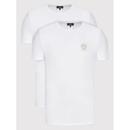 Versace Komplet 2 t-shirtów AU10193 Biały Slim Fit ze sklepu MODIVO w kategorii T-shirty męskie - zdjęcie 168470740