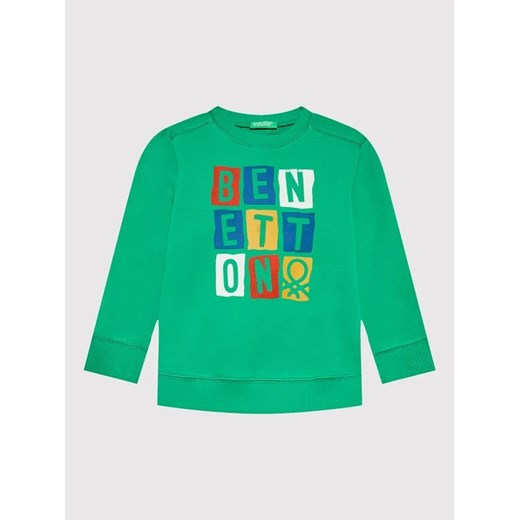 United Colors Of Benetton Bluza 3J70G104B Zielony Regular Fit ze sklepu MODIVO w kategorii Bluzy chłopięce - zdjęcie 168471932