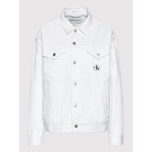 Calvin Klein Jeans Kurtka jeansowa J20J218489 Biały Relaxed Fit S okazyjna cena MODIVO