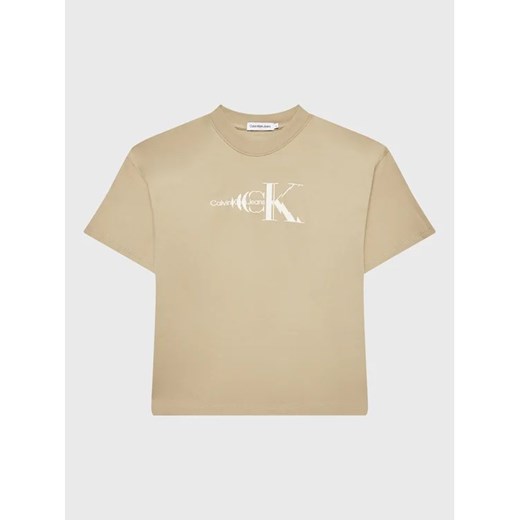 Calvin Klein Jeans T-Shirt Natural Dye Monogram IB0IB01532 Beżowy Relaxed Fit ze sklepu MODIVO w kategorii T-shirty chłopięce - zdjęcie 168472750