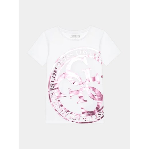 Guess T-Shirt J4RI02 K6YW4 Biały Regular Fit ze sklepu MODIVO w kategorii Bluzki dziewczęce - zdjęcie 168473550