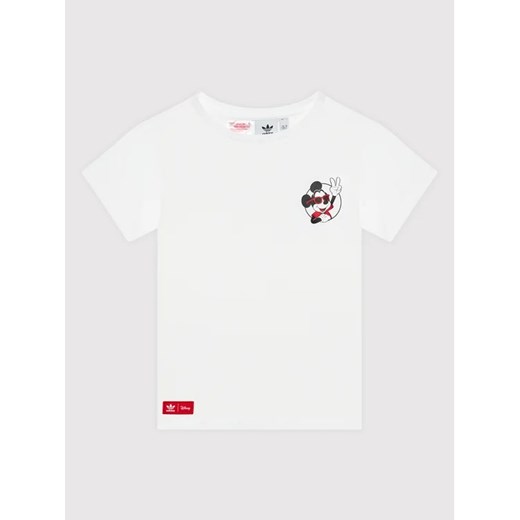 adidas T-Shirt Disney Mickey And Friends HF7576 Biały Regular Fit 11_12Y okazja MODIVO