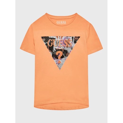 Guess T-Shirt J3RI32 K6YW1 Pomarańczowy Regular Fit ze sklepu MODIVO w kategorii T-shirty chłopięce - zdjęcie 168474521