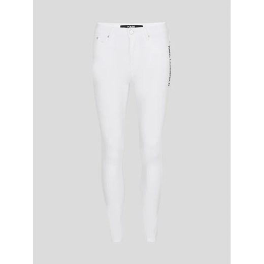 KARL LAGERFELD Jeansy Logo 225W1104 Biały Skinny Fit Karl Lagerfeld 28 MODIVO wyprzedaż