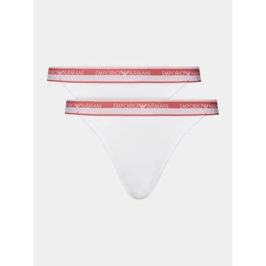 Emporio Armani Underwear Komplet 2 par stringów 164522 4R227 00010 Biały ze sklepu MODIVO w kategorii Majtki damskie - zdjęcie 168474754